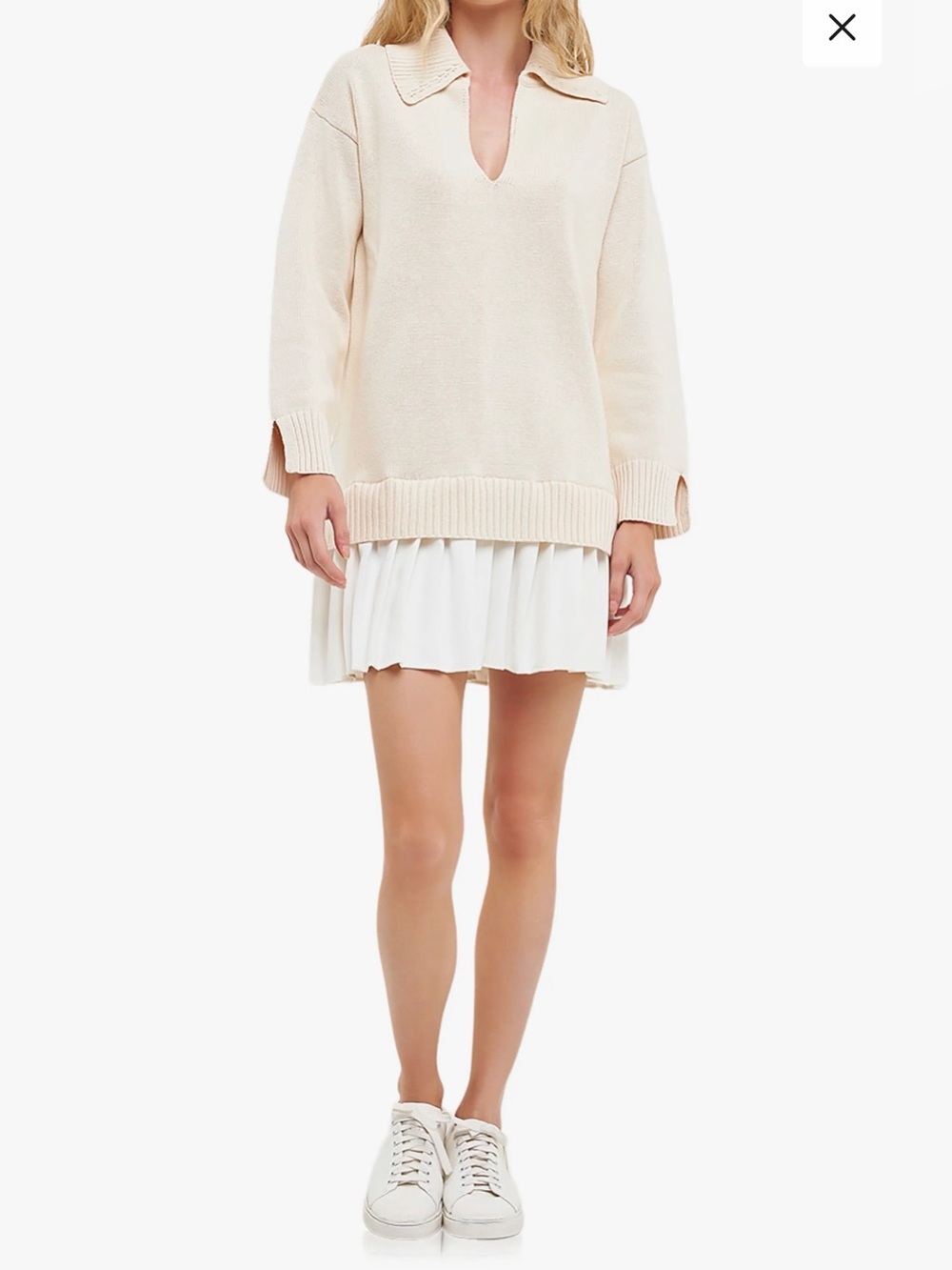 NWT size Medium English Factory Mixed Media Pleated Minidress